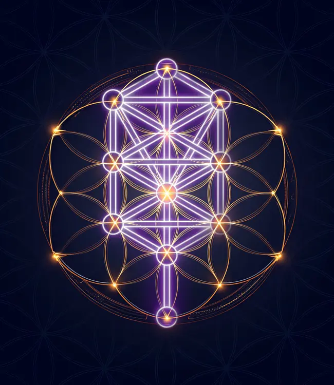 Flower of life linked with the tree of life, showing the Malkhut