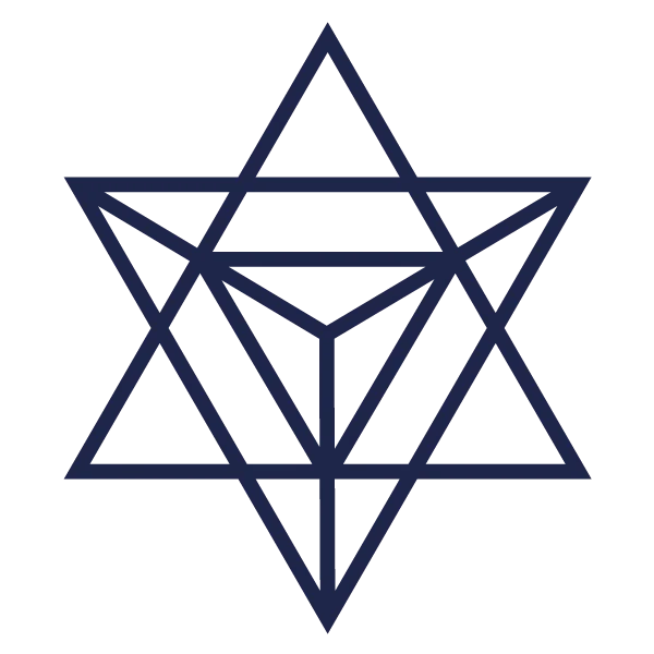 Icono azul de Merkaba